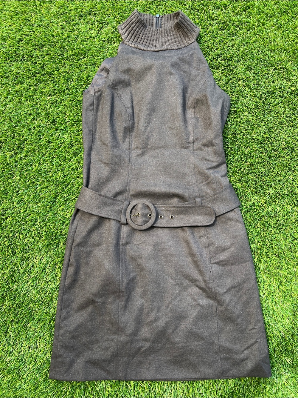 Gianni Bini Brown Sleeveless Belted Sheath Dress